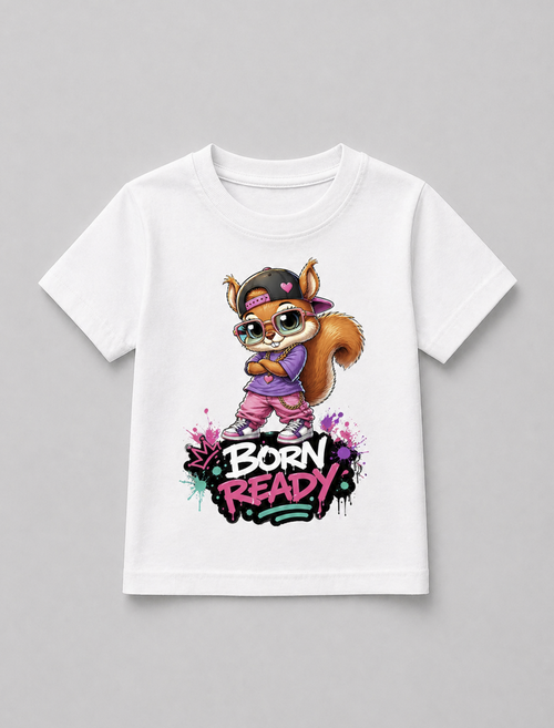 Born Ready Girl's T-Shirt | Premium Graphic Tee | GEZ