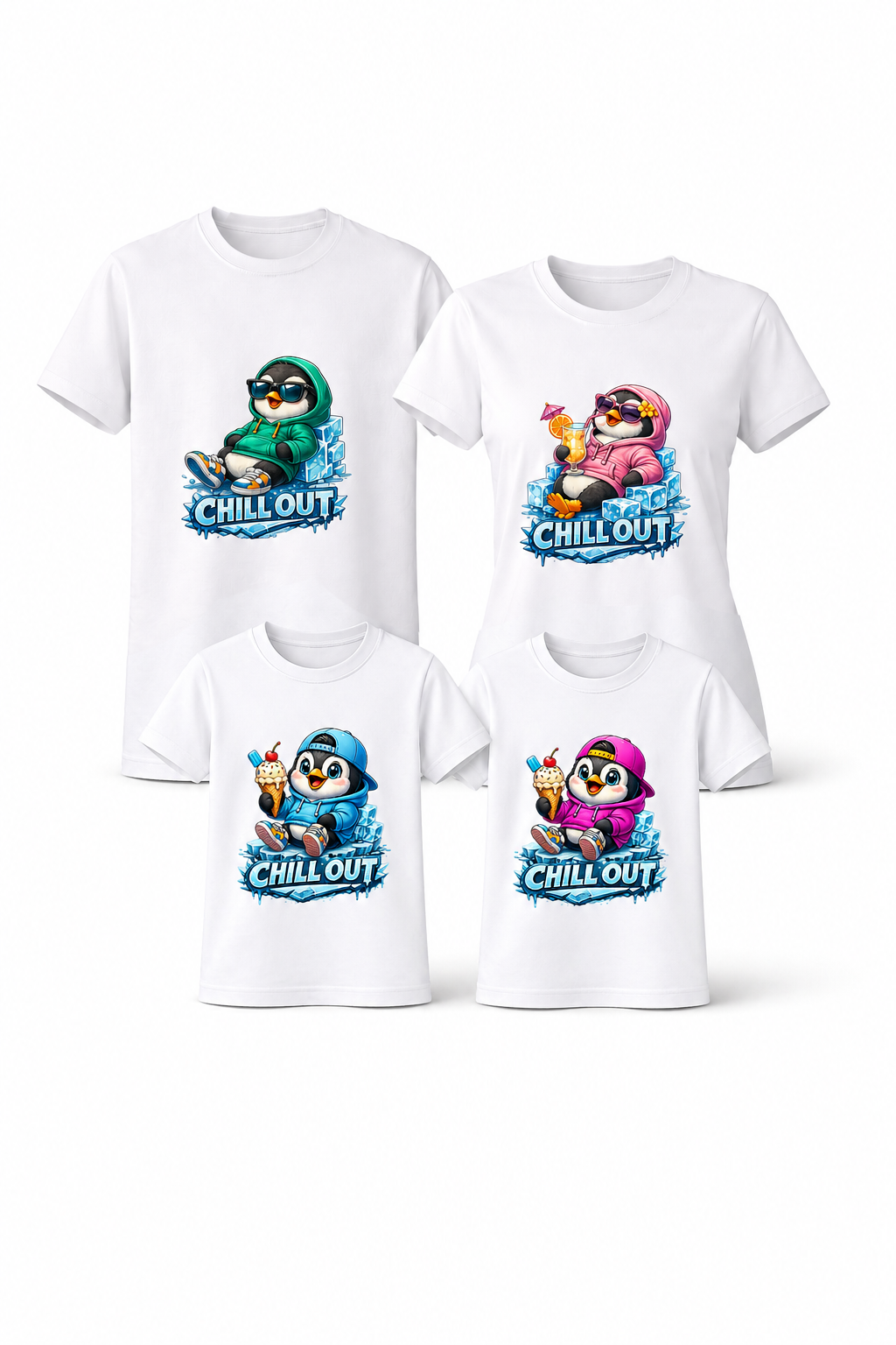 Chill Out Penguin Girls' T-Shirt | Funny Summer Graphic Tee | GEZ