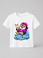 Chill Out Penguin Girls' T-Shirt | Funny Summer Graphic Tee | GEZ