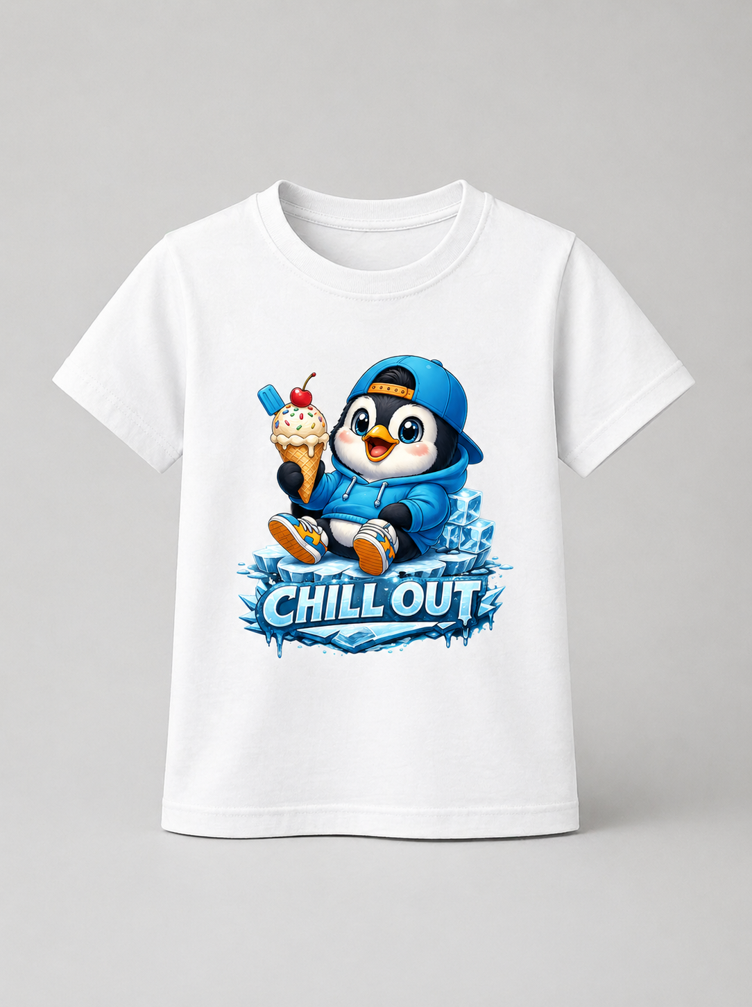 Chill Out Penguin Boys' T-Shirt | Funny Summer Graphic Tee | GEZ