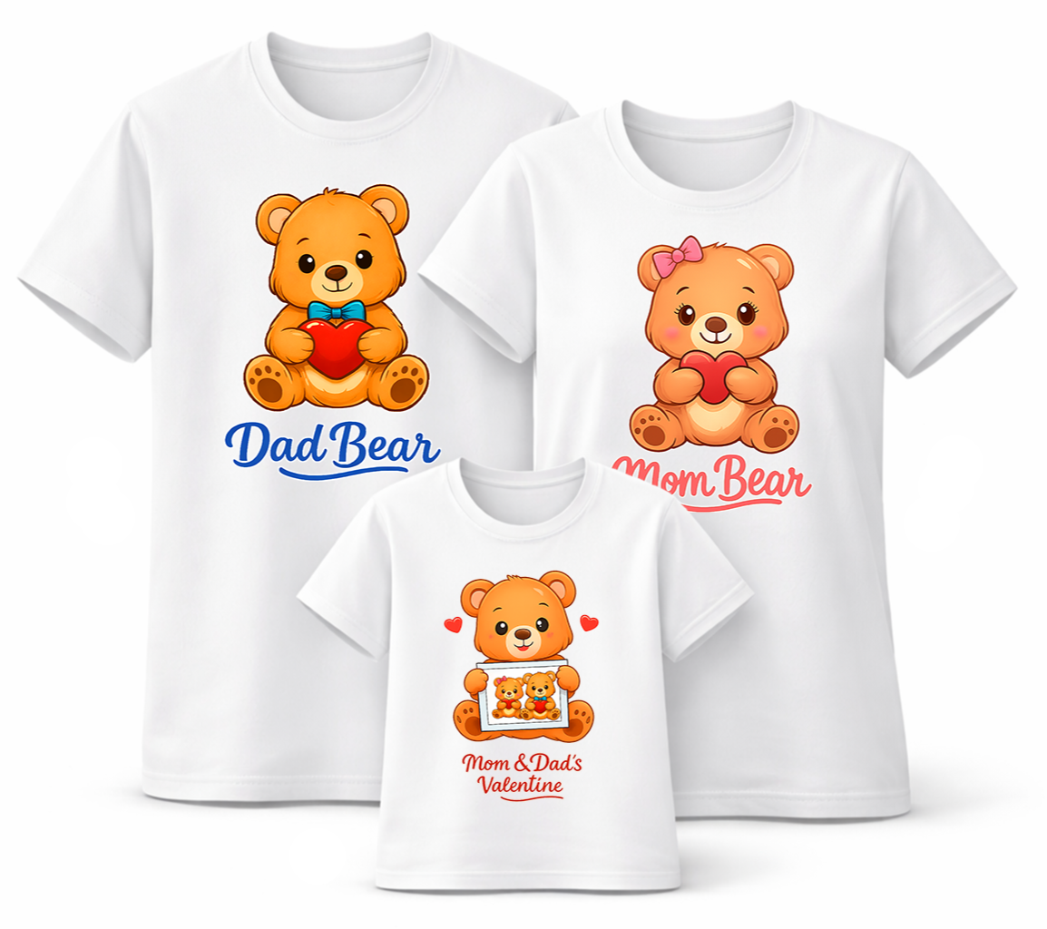 Mom & Dad's Valentine Kids T-Shirt | Cute Family Matching Tee | GEZ