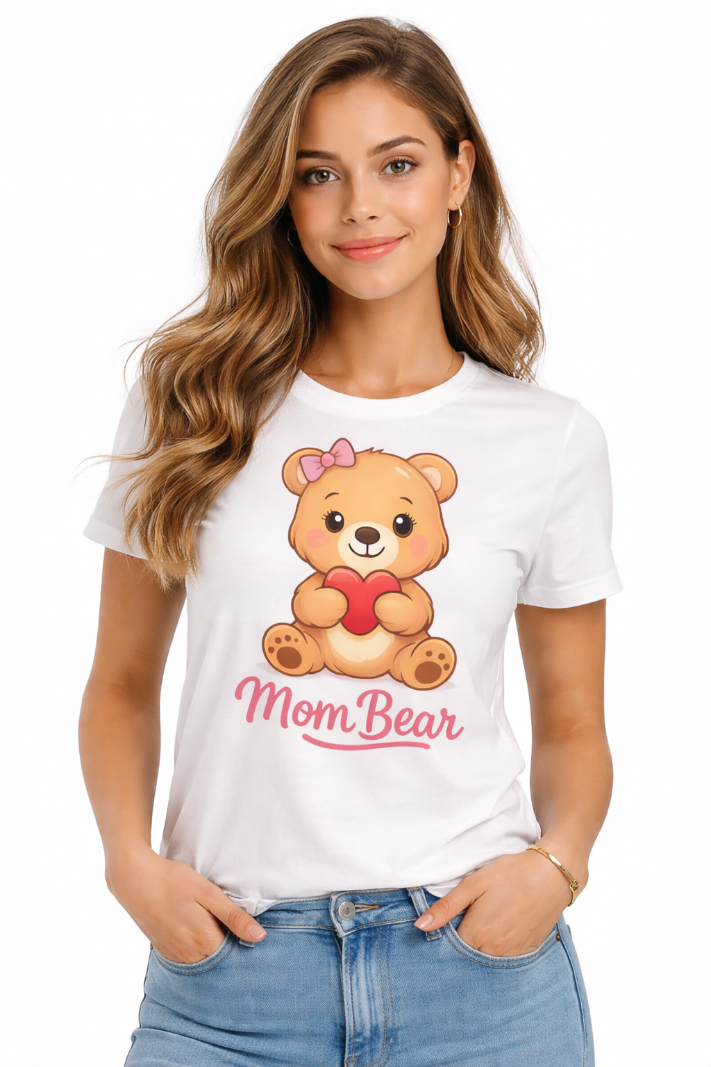 Women's Valentine's Day T-Shirt | Mom Bear | Family Matching Tee | GEZ