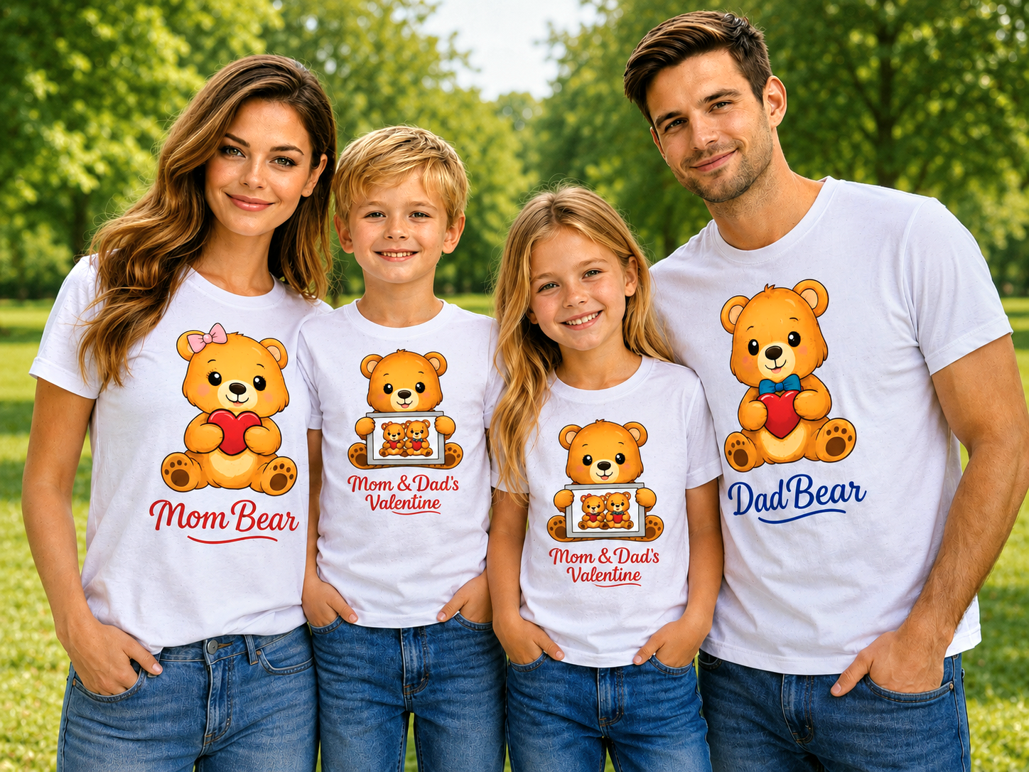Mom & Dad's Valentine Kids T-Shirt | Cute Family Matching Tee | GEZ