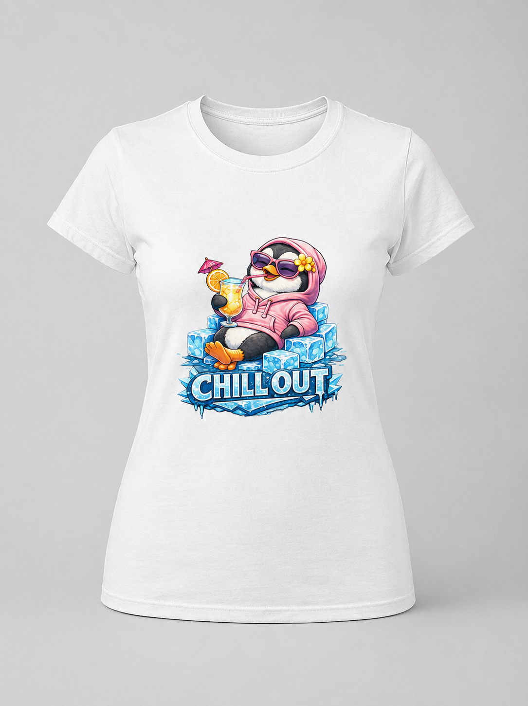 Chill Out Penguin Women's T-Shirt | Funny Summer Graphic Tee | GEZ