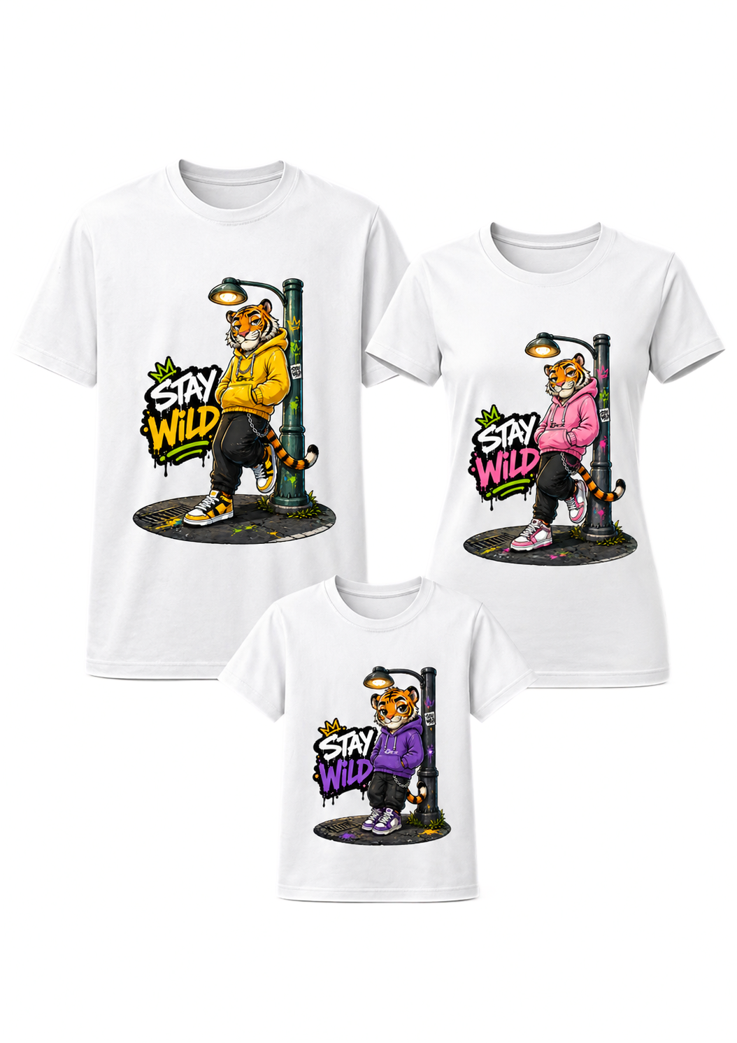 Stay Wild Tiger Men's T-Shirt | Premium Graphic Tee | GEZ