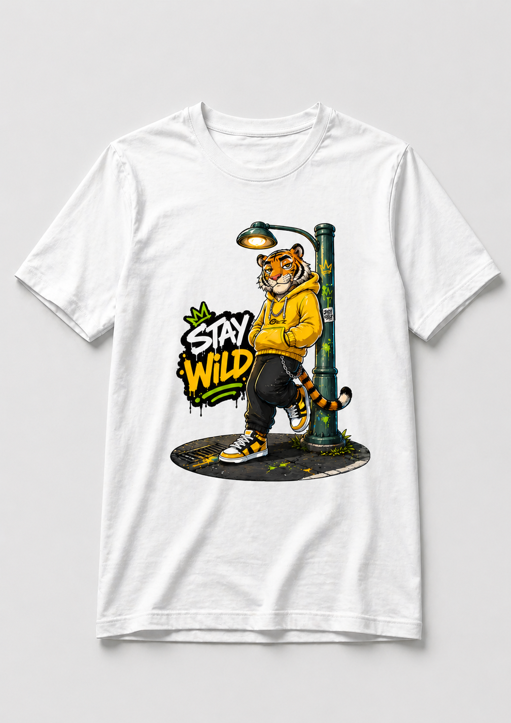 Stay Wild Tiger Men's T-Shirt | Premium Graphic Tee | GEZ